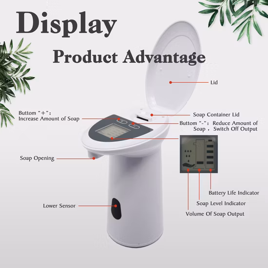 Distributeur de savon liquide pour lavage des mains à capteur automatique de type tableau (V-120S)